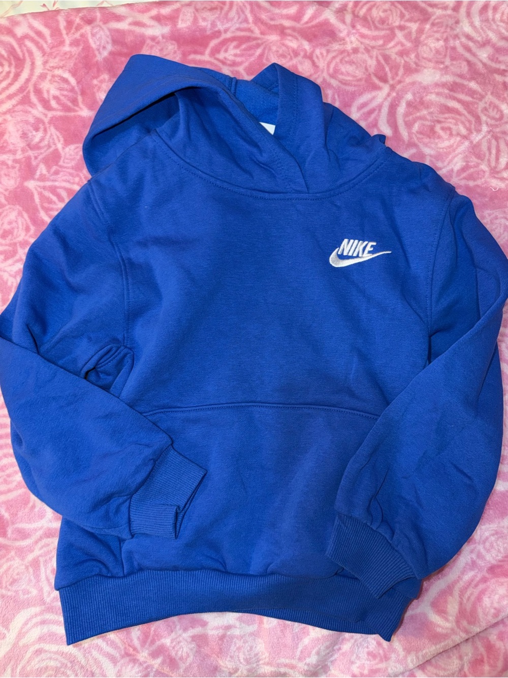 Nike Royal Blue Kids Hoodie with White Swoosh